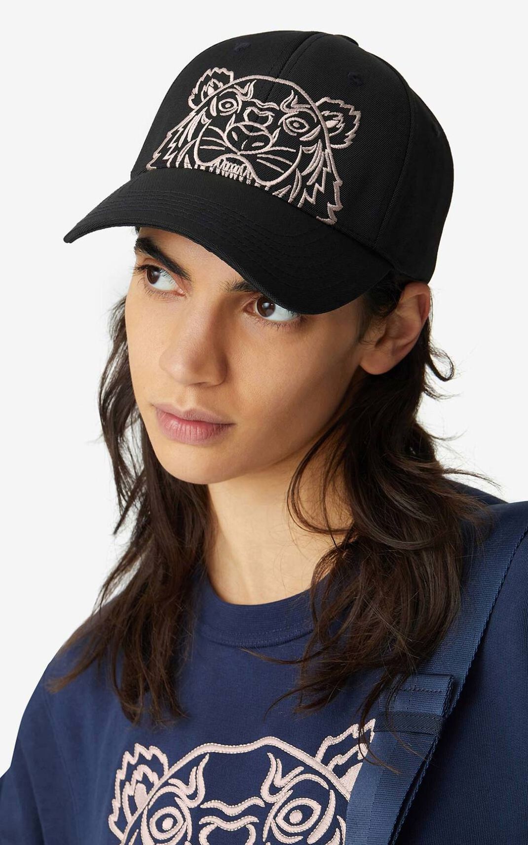 Kenzo Kanvas Kampus Tiger Şapka Bayan Siyah | 2496-KTAUM